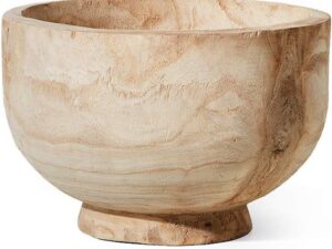 11" Handmade Paulownia Wood Decorative Bowl