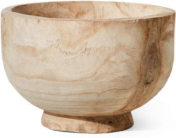 11" Handmade Paulownia Wood Decorative Bowl